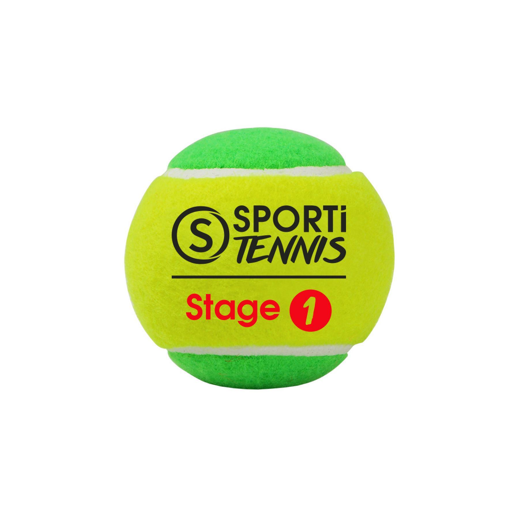 Beutel mit 3 Tennisbällen Stage 1 Sporti