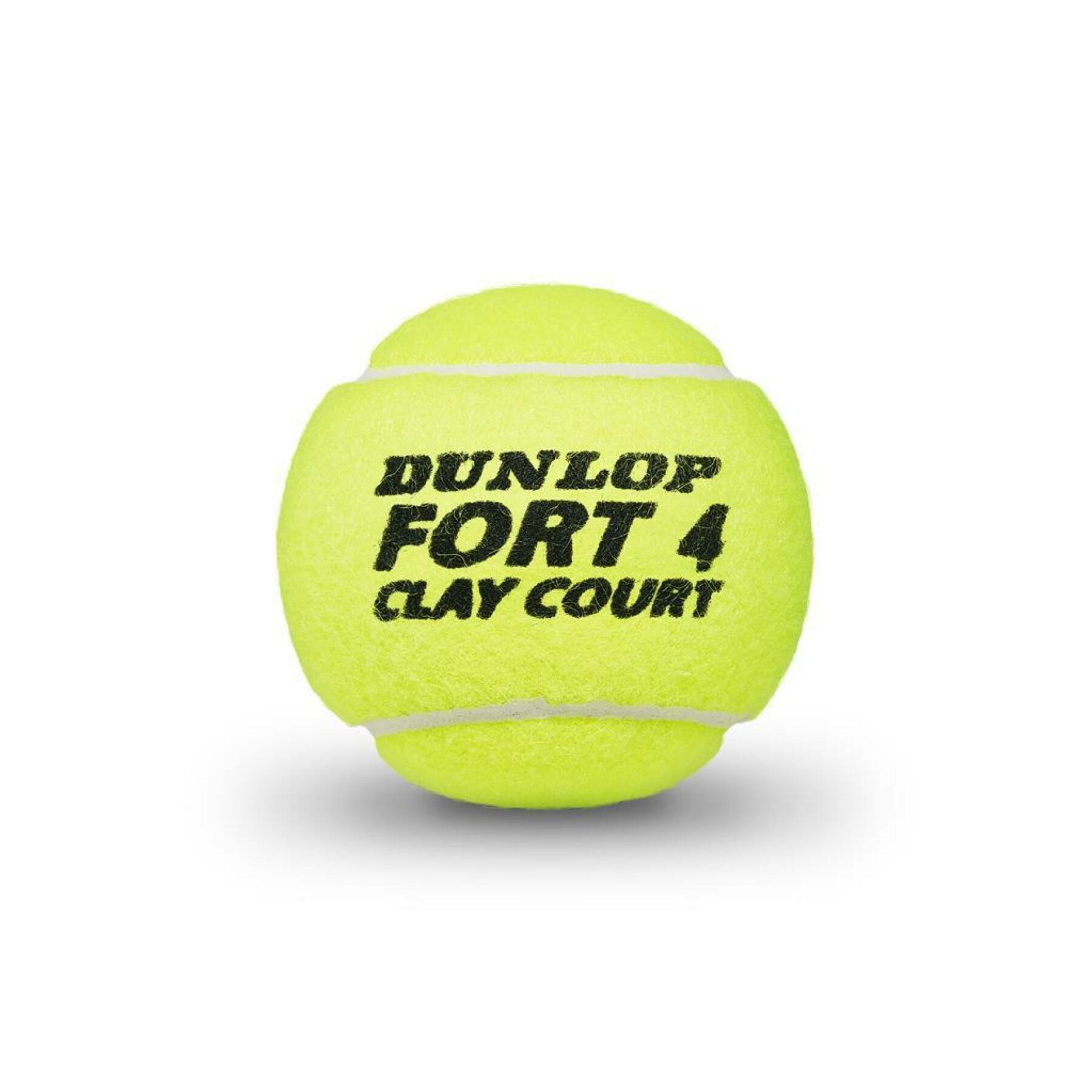 Satz mit 4 Tennisbällen Dunlop fort clay court 4tin