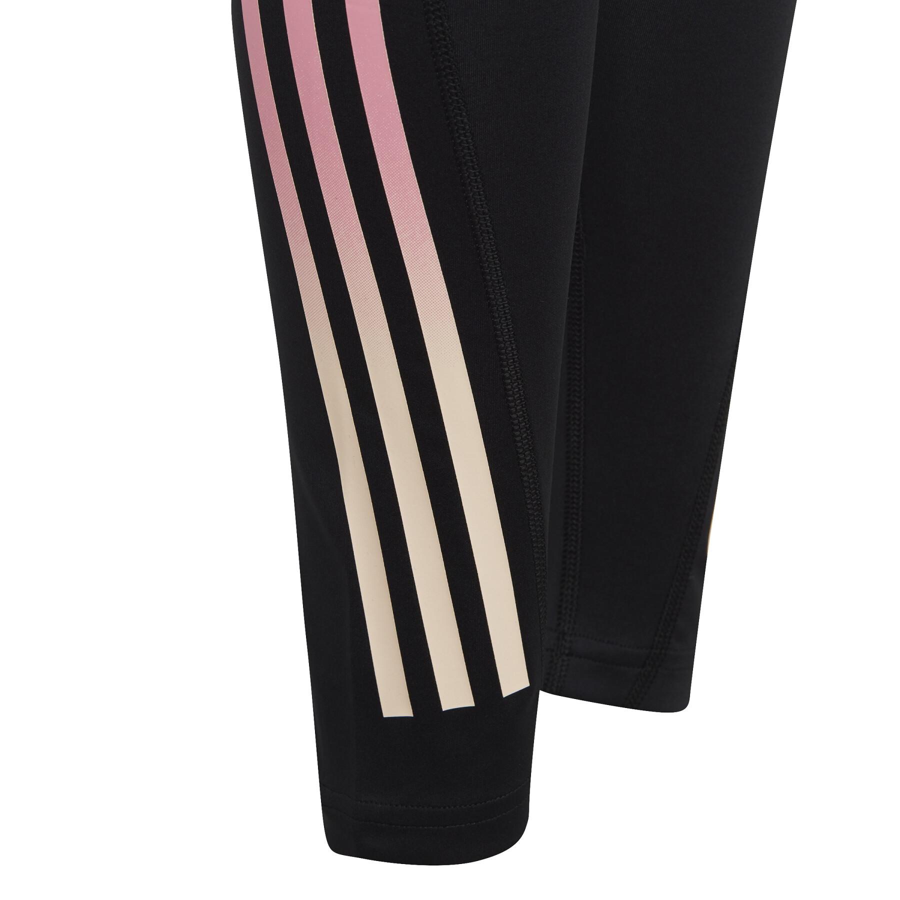 Leggings 7/8 hohe Taschen Mädchen adidas 3-Stripes Aeroready Optime