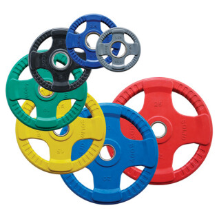 Olympische Body-Solid-Scheiben 4 Grip aus farbigem Gummi 20 kg