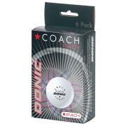 6er-Set Tischtennisbälle Donic Coach P40+* (40 mm)