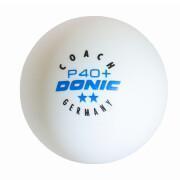 6er-Set Tischtennisbälle Donic Coach P40+** (40 mm)